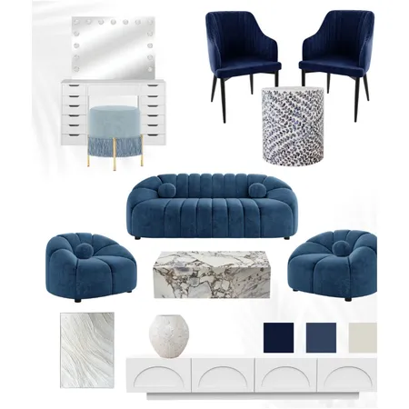 Sophisticated Blue Living Interior Design Mood Board by Luxo Living on Style Sourcebook