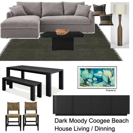 Dark Moody Beach House  - Living Dinning Interior Design Mood Board by Banksia Lane Homes on Style Sourcebook