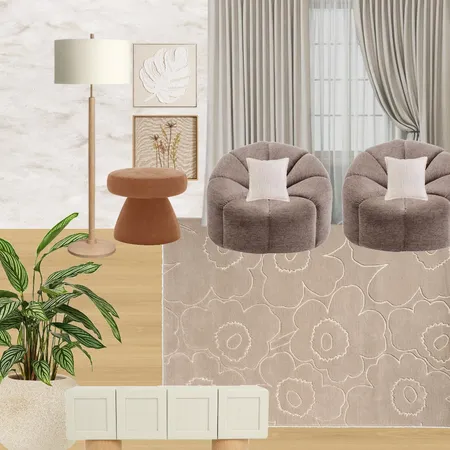 Marimekko Piirto Unikko Greige Interior Design Mood Board by Unitex Rugs