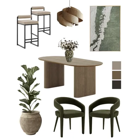 Earthy Modern Dining Room Interior Design Mood Board by Luxo Living on Style Sourcebook