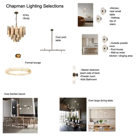 Chapman Lighting Selections Interior Design Mood Board by Susan Conterno