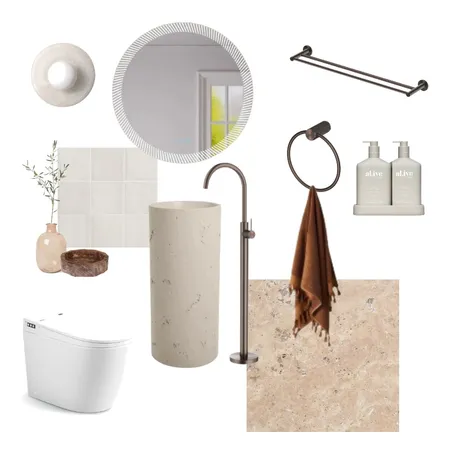 Relaxed modern luxe powder room Interior Design Mood Board by ZURE on Style Sourcebook