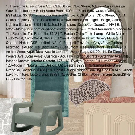 DCE Guest room_materials Interior Design Mood Board by ashley.ibarburu@gmail.com on Style Sourcebook