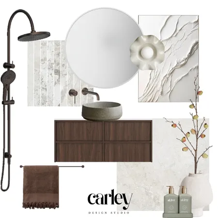 Bathroom Mood Board - Walnut X Basilica Interior Design Mood Board by Carley Design Studio on Style Sourcebook