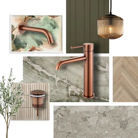 Brushed Copper Green Vibe Interior Design Mood Board by Aquaperla on Style Sourcebook