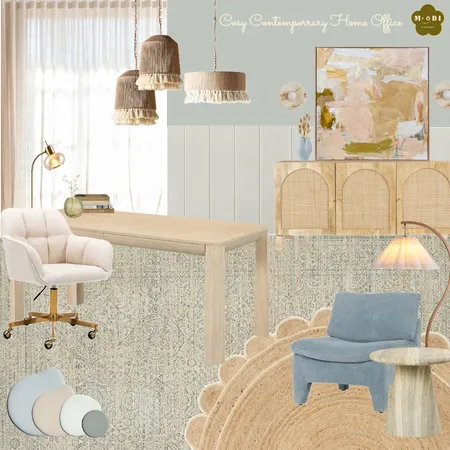 Cosy Contemporary Home Office Interior Design Mood Board by Moodi Interiors