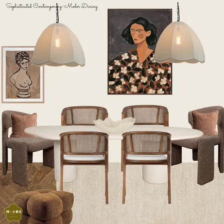 Sophisticated Contemporary Modern Dining Interior Design Mood Board by Moodi Interiors
