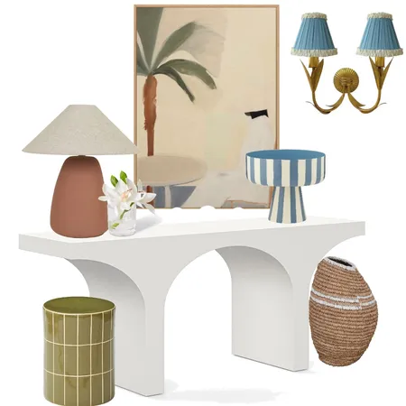 Global Resort Entryway with Tiled Stool_v2 Interior Design Mood Board by Studio Halo & Fitz on Style Sourcebook