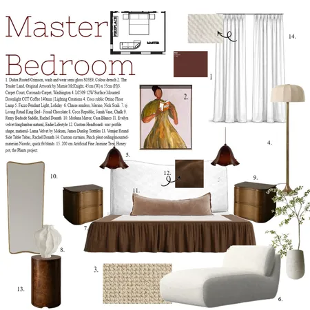 Master Bedroom Interior Design Mood Board by BeaRoseRees on Style Sourcebook