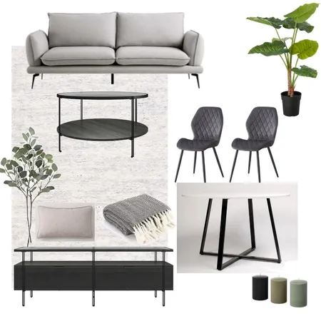 WEG 1 bed living room Dark Grey Interior Design Mood Board by Lovenana