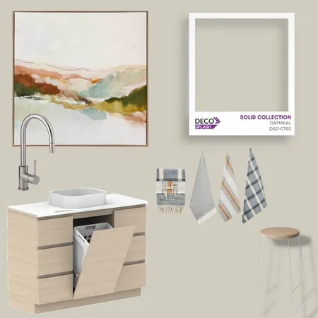 DecoSplash, Solid Colour Collection Oatmeal, Laundry Interior Design Mood Board by DECO Australia