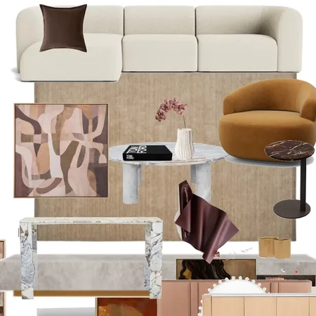 Living area king living rug accent chair and side marble buffet trit art Interior Design Mood Board by Efi Papasavva