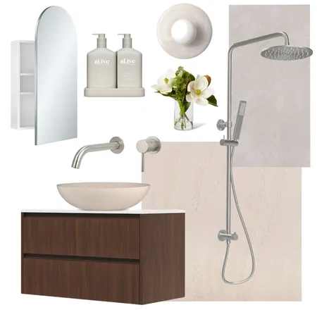 Greige Bathroom Interior Design Mood Board by Maven Interior Design on Style Sourcebook