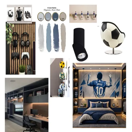 Habitación adolescente Messi Interior Design Mood Board by Monica Hernando on Style Sourcebook