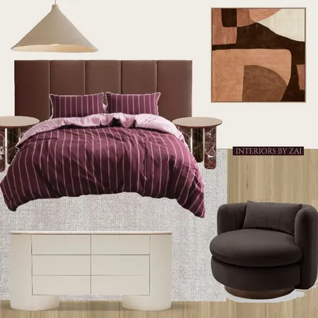 rich and warm bedroom Interior Design Mood Board by Interiors By Zai on Style Sourcebook