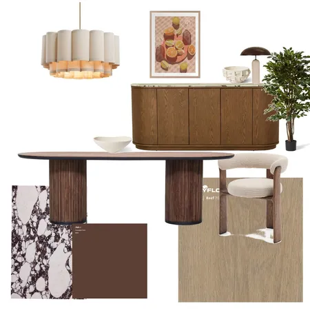 Organic, Warm toned, modern elegance dining room Interior Design Mood Board by A.M. Interior Styling