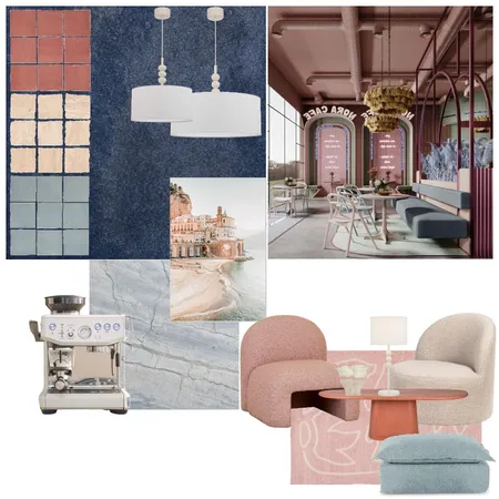 Random Cafe Interior Design Mood Board by HayaIbrahim