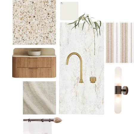 Moon Bathroom Bushed Brass Interior Design Mood Board by Aquaperla