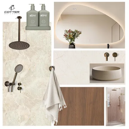 Everleigh - Main Bathroom Interior Design Mood Board by Cotter Builders