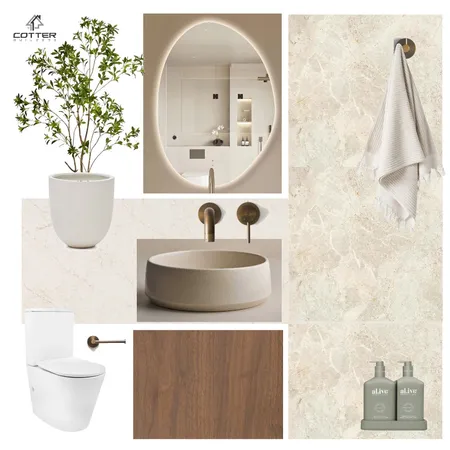 Everleigh - Powder Room Interior Design Mood Board by Cotter Builders