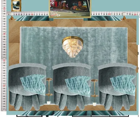 Cinema Blue Colour Drench Interior Design Mood Board by dl2407