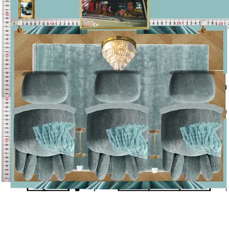 Cinema Blue Colour Drench Interior Design Mood Board by dl2407