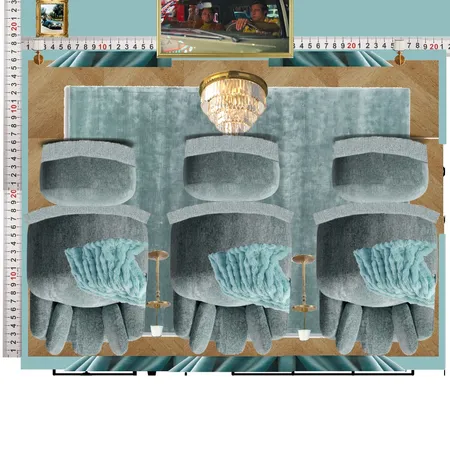 Cinema Blue Colour Drench Interior Design Mood Board by dl2407