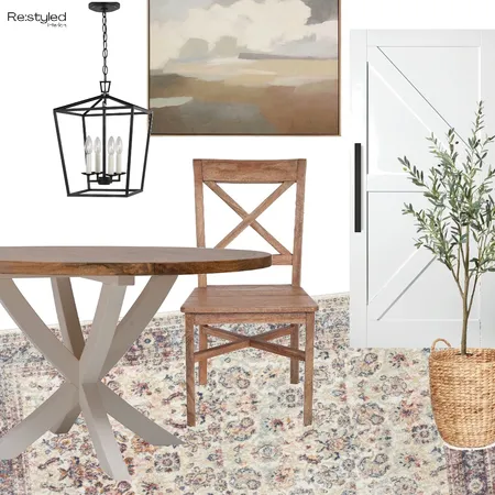 Modern Farmhouse Dining Room Interior Design Mood Board by Restyled Interiors