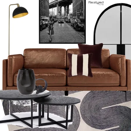 Contemporary Industrial Living Room Melbourne Interior Design Mood Board by Restyled Interiors