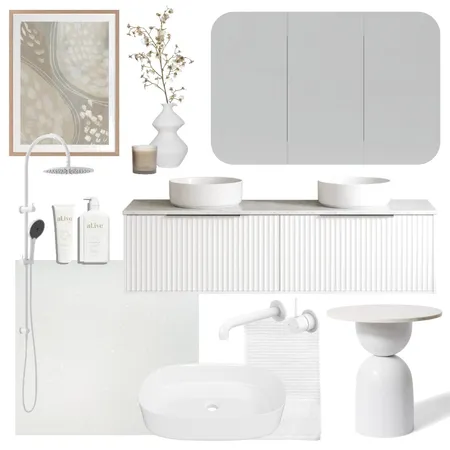 White on White | Elwood with Jazz Arch Shaving Cabinet Interior Design Mood Board by Timberline