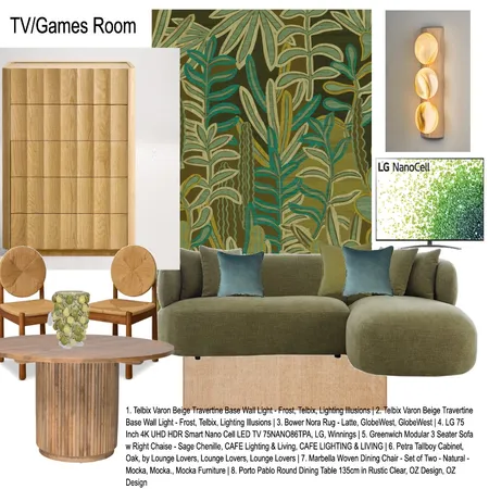 TV/Games Room Mod 9 M Snow Interior Design Mood Board by SnowInteriorSpaces