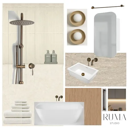 Oakview Abode - Main Bathroom Interior Design Mood Board by Ruma Studio