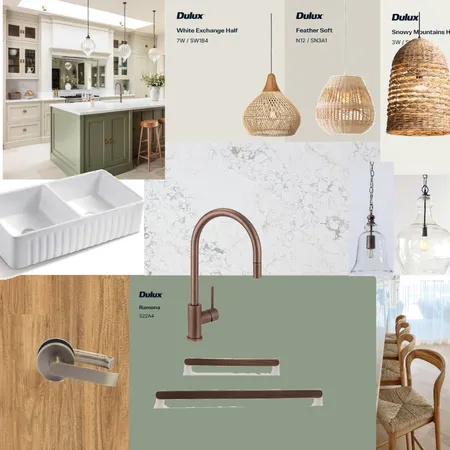 Kitchen green aged bronze Interior Design Mood Board by kathok