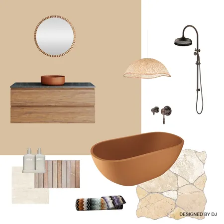 Warm Organic Bathroom Interior Design Mood Board by DebJordan101@gmail.com