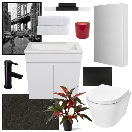 Monochrome Mood | Ensuite with Jazz Shaver Interior Design Mood Board by Timberline