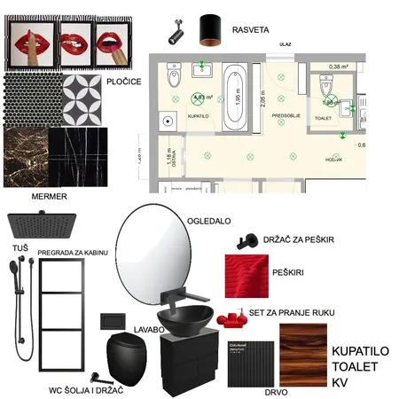 KV KUPATILO I TOALET diplomski rad Interior Design Mood Board by kalence333