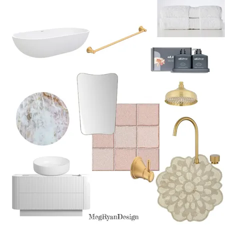 Blush Ensuite Interior Design Mood Board by Meg Ryan Design