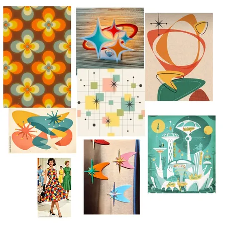 Patterns 60s Interior Design Mood Board by HpEal