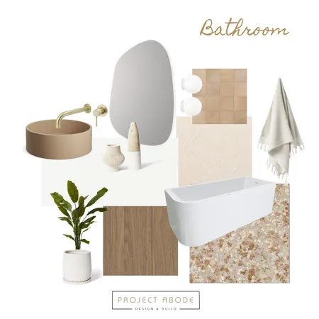 Terrazzo Terracotta Bathroom Interior Design Mood Board by Project Abode