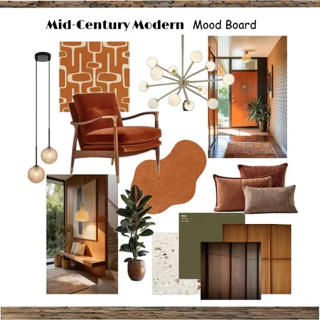 Mid-Century Modern Mood Board Interior Design Mood Board by michaelahartwig@hotmail.com