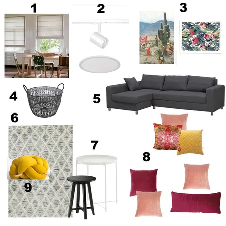 סלון שלב א Interior Design Mood Board by tehila
