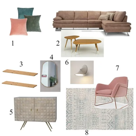 קיר ספה Interior Design Mood Board by tehila