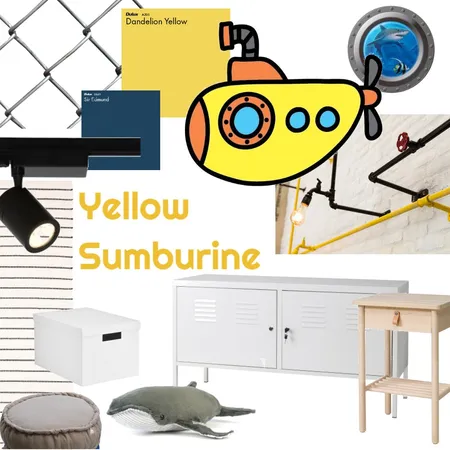 הצוללת הצהובה Interior Design Mood Board by shanipalmai