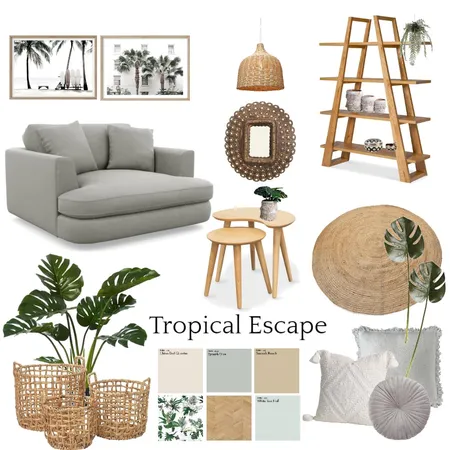 לוח השראה- סיגנון טרופי Interior Design Mood Board by jeny136
