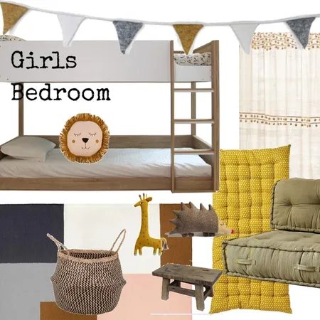 רוני ועמיחי חדר שינה בנות Interior Design Mood Board by shanipalmai
