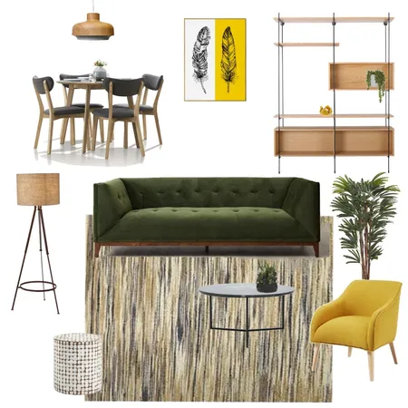ירוק וצהוב Interior Design Mood Board by yuvaltesler