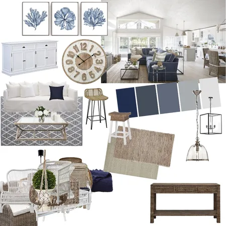 Hamptons Interior Design Mood Board by georgiacampbell