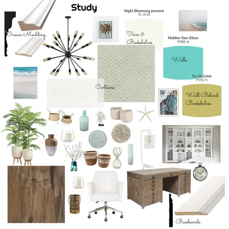 Rustic Beach Study Interior Design Mood Board by LesliePelonero