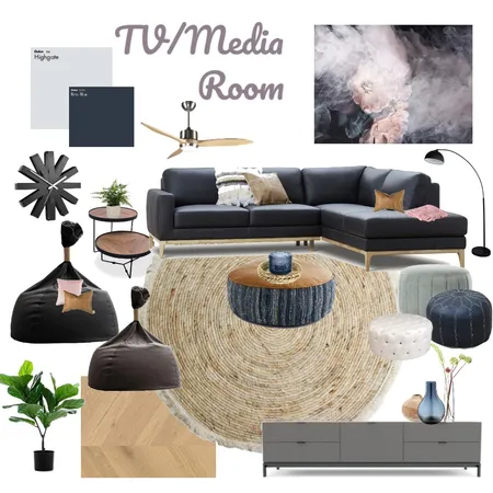 Media Room Interior Design Mood Board by ksadik