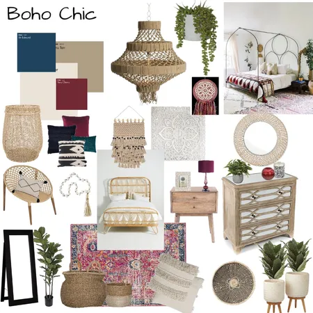 Boho Chic Bedroom 2 Interior Design Mood Board by jennadunlop